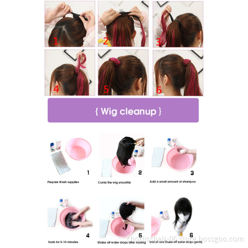 Ombre Hair Long Clip In Synthetic Ponytail  Wrap Around Hairpiece Curly Straight Pony Tail Heat Resistant Fiber Hair Extension